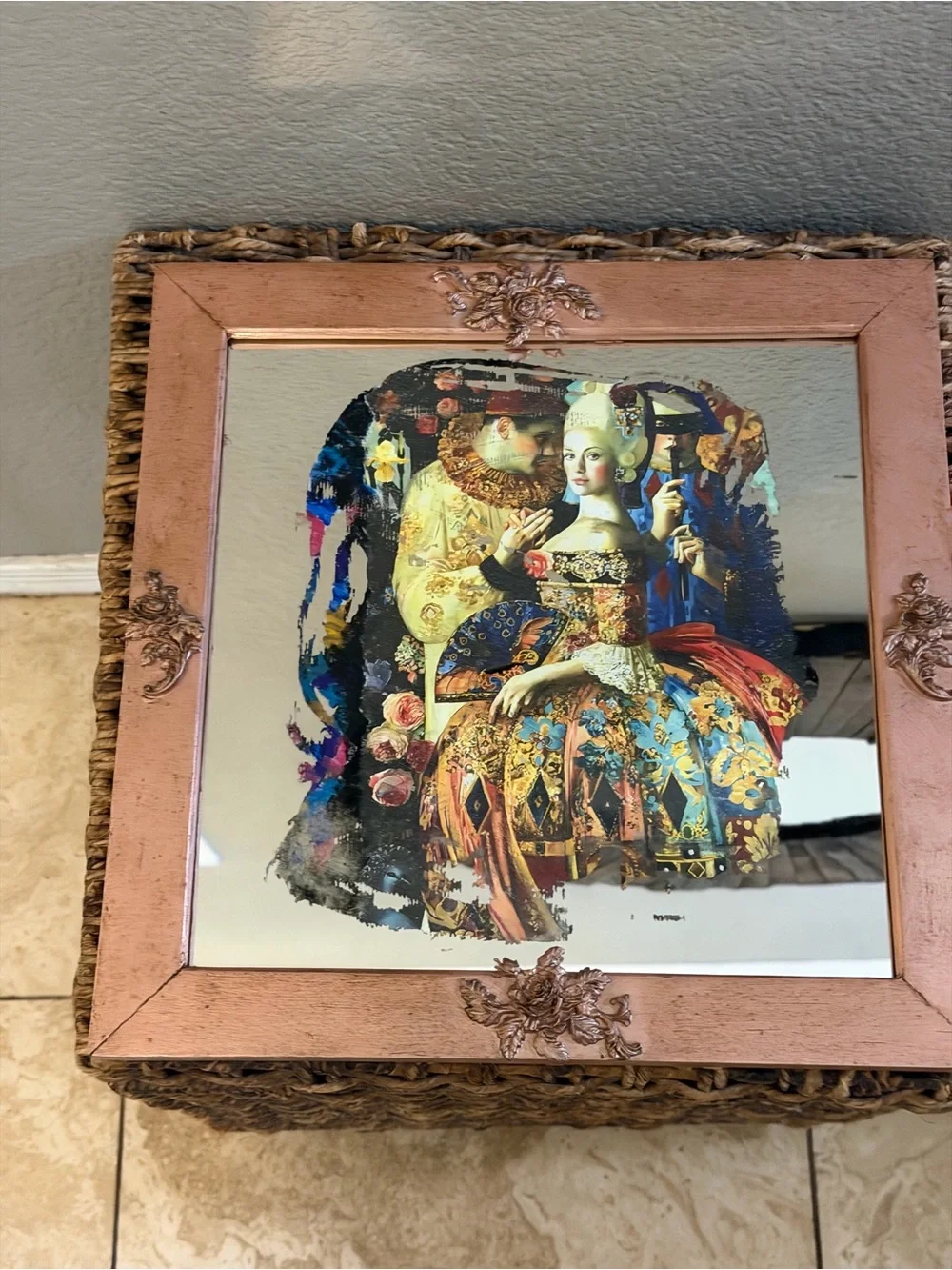 Dance or Commedia dell'arte by Russian Artist Olga Suvorova Hand Crafted Mirro